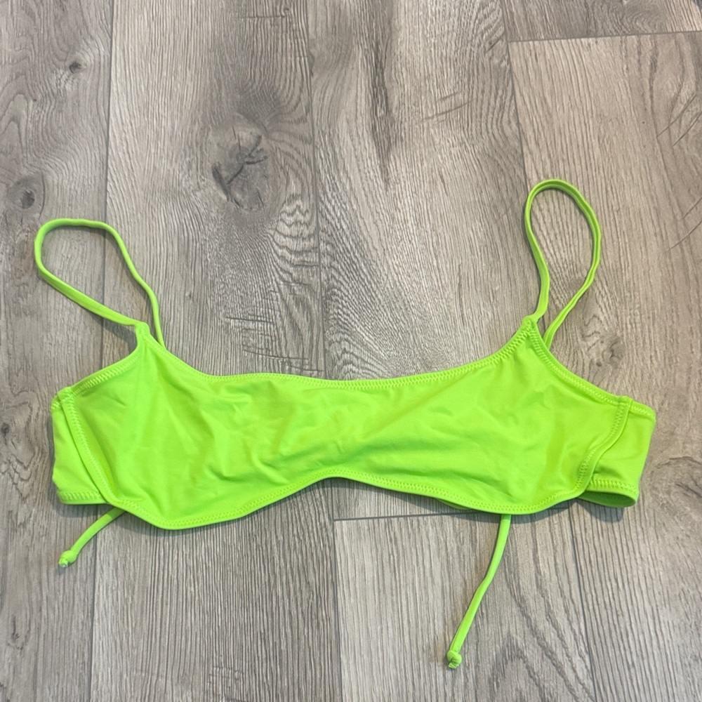 SKIMS SWIM Limited Edition Drop Neon Green Bikini Top sz XL